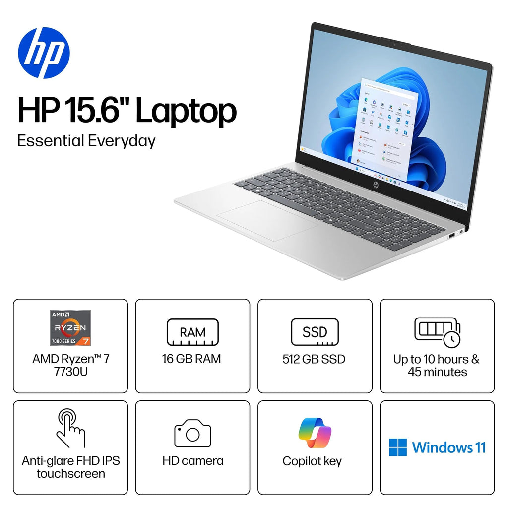 15.6 inch FHD IPS Touch Laptop, AMD Ryzen 7, 16GB DDR4 RAM, 512GB SSD J69325