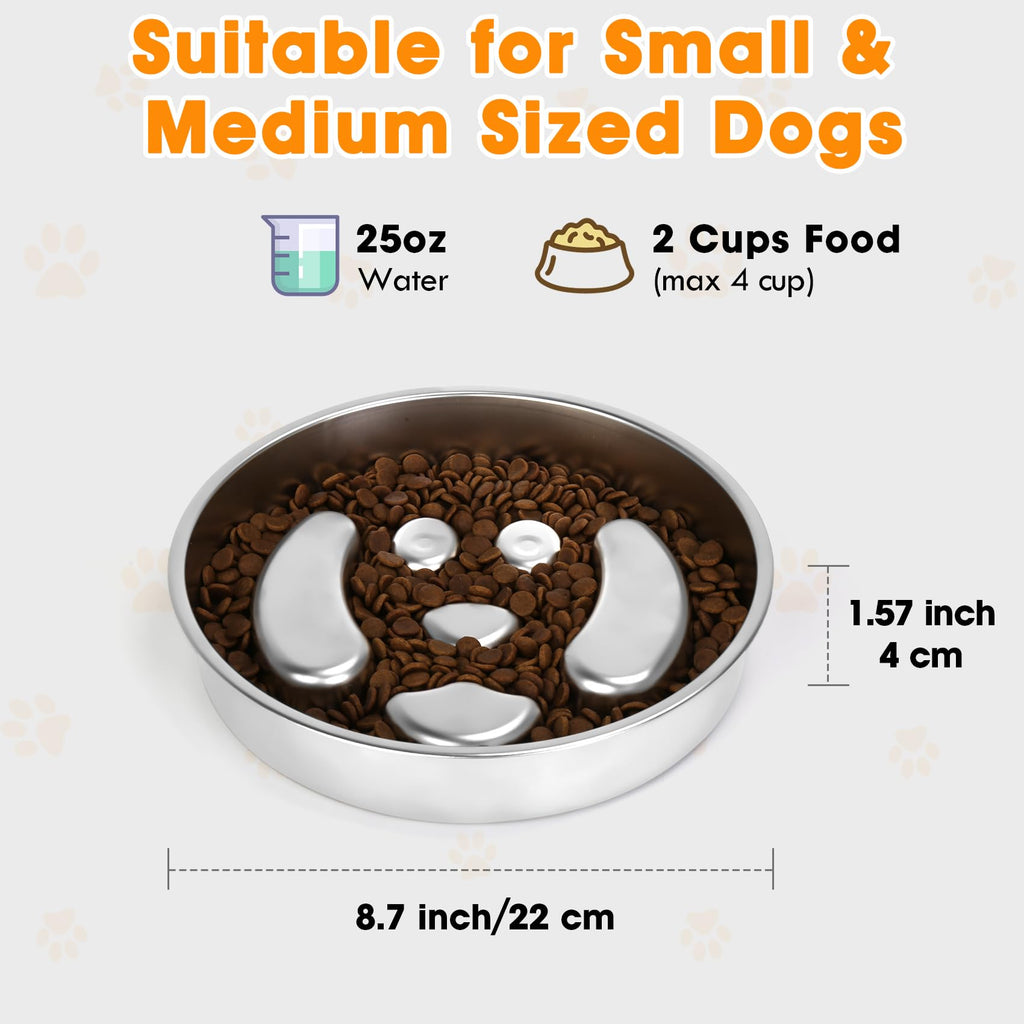 Stainless Steel 2 Pack Slow Feed Dog Bowl S65087