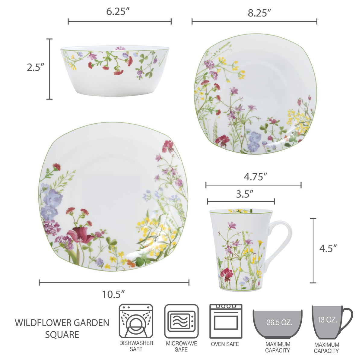 16-Piece Bone China Dinnerware Set Service for 4 Y791029