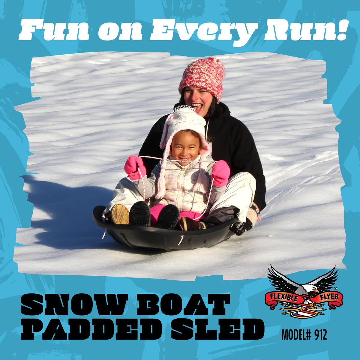 48" 2-Person Plastic Sled with Cushioned Pad T50384