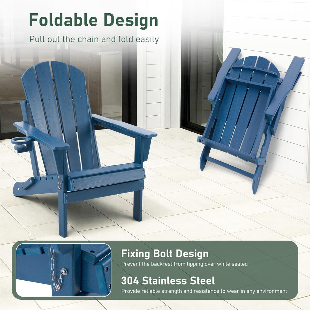 Folding Adirondack Chair with Cup Holders T958327