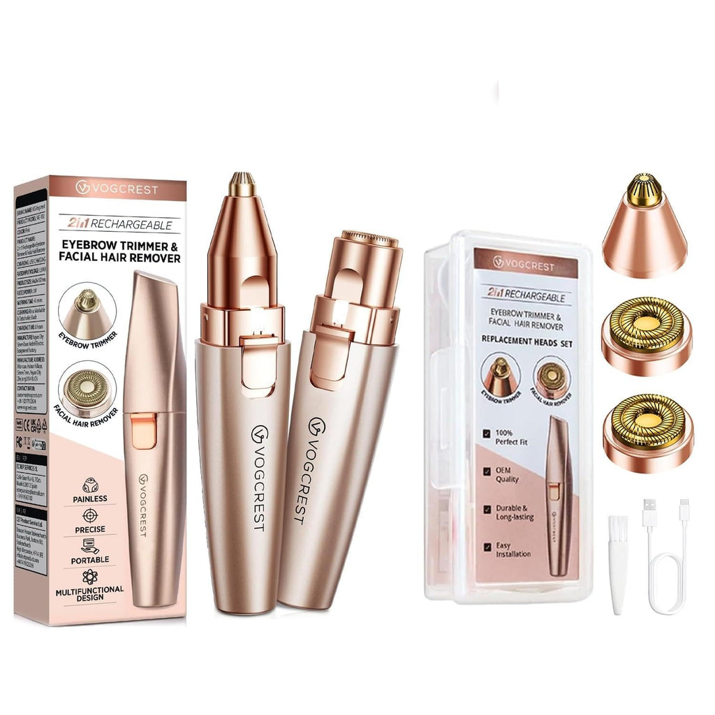2 in1 Eyebrow Facial Trimmer with Replacement Heads Q3267