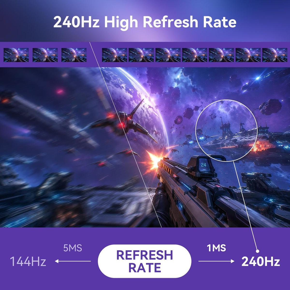 27 Inch 240Hz FHD 1080P Gaming Monitor W870536