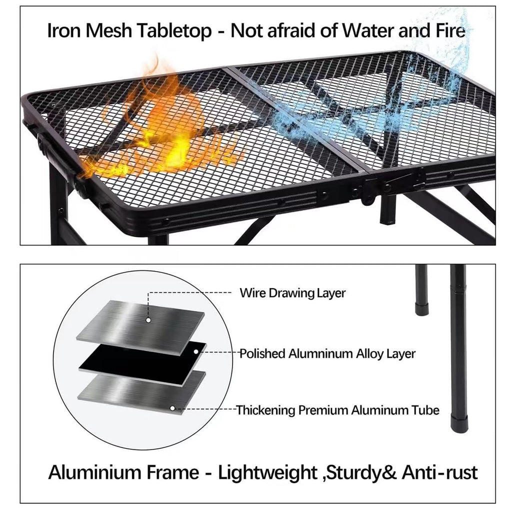 Portable Small Folding Metal Camping Table 23” x 15” M17180