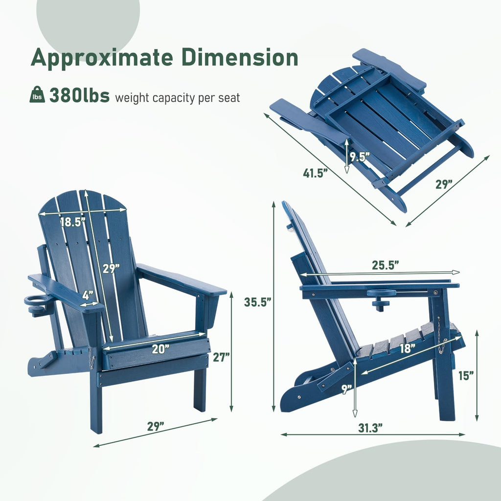 Folding Adirondack Chair with Cup Holders T958327