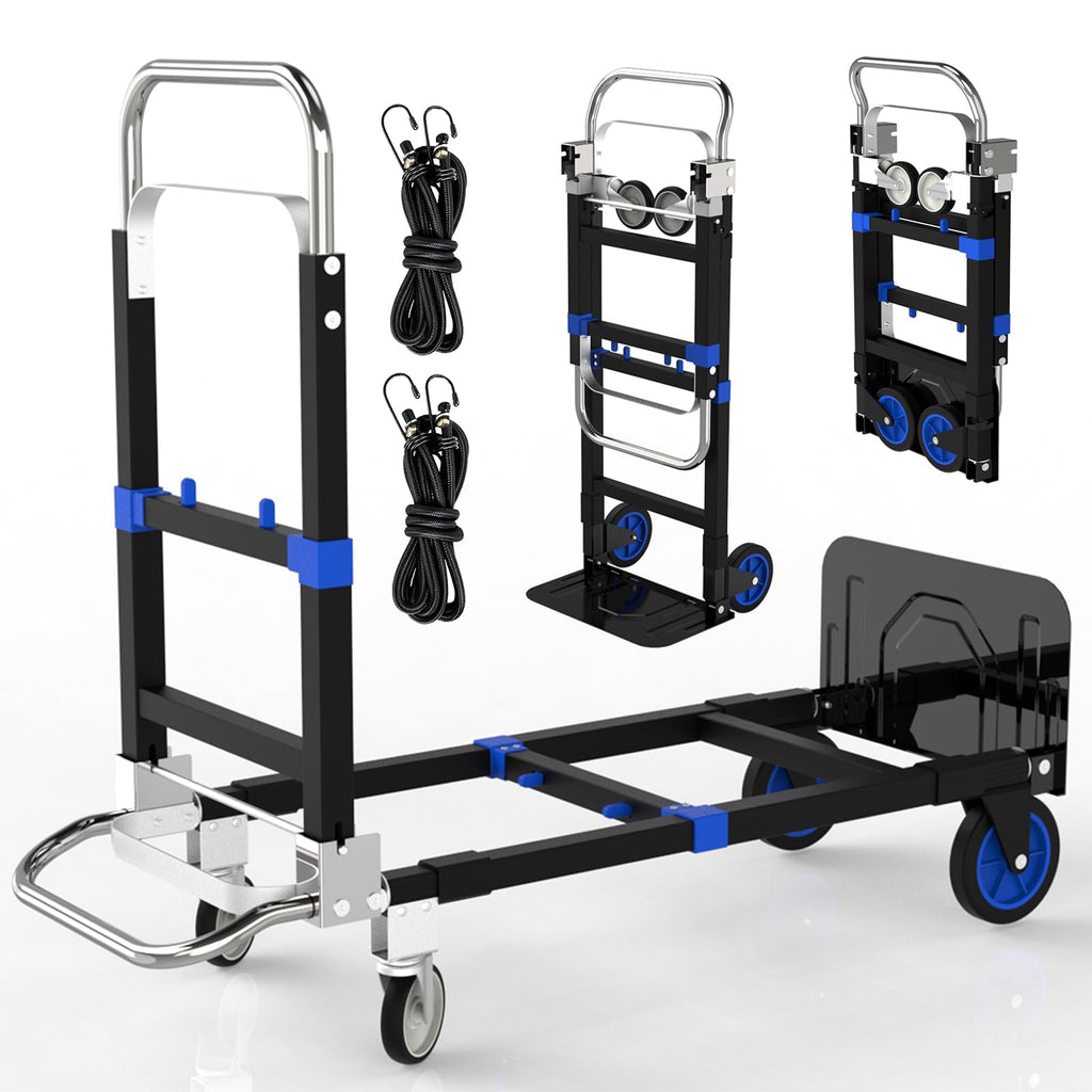 Heavy Duty 4 Wheels 500 Lbs Load Convertible Hand Truck Dolly Cart L518