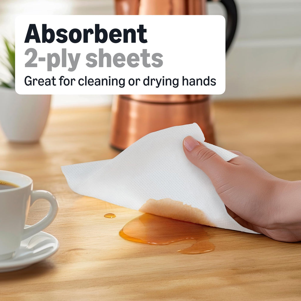 2-Ply White Paper Towels, 6 Rolls U978086