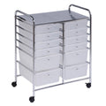 Rolling Craft Storage Cart, Clear, 12-Drawer R6443