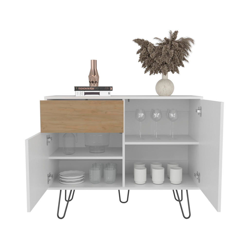 39" Wide Console Table with Two Cabinets, One Drawer and Four Shelves Z614