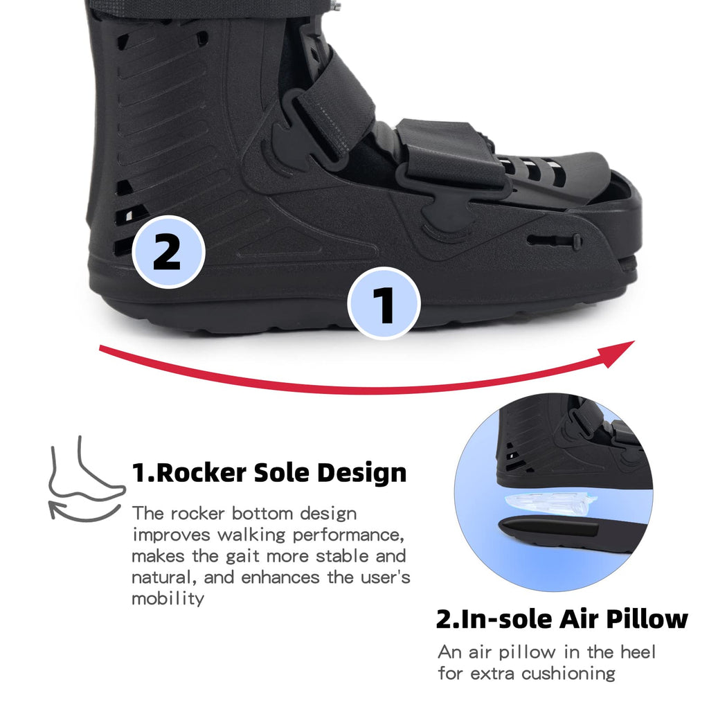 Black Medium Inflatable Walking Boot B150869
