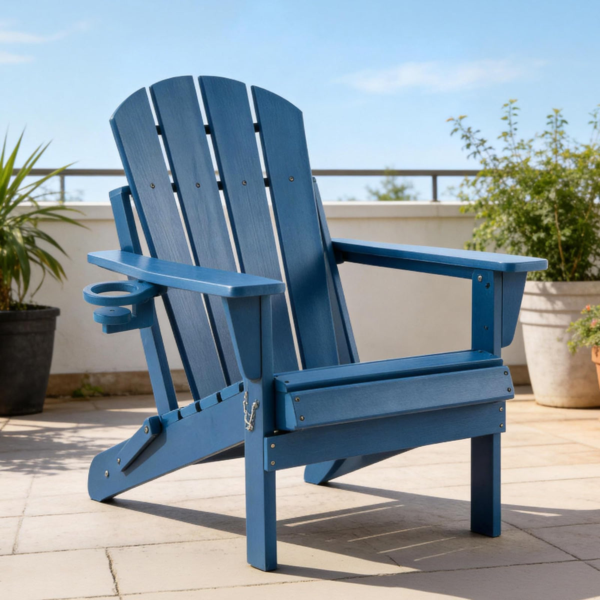 Folding Adirondack Chair with Cup Holders T958327