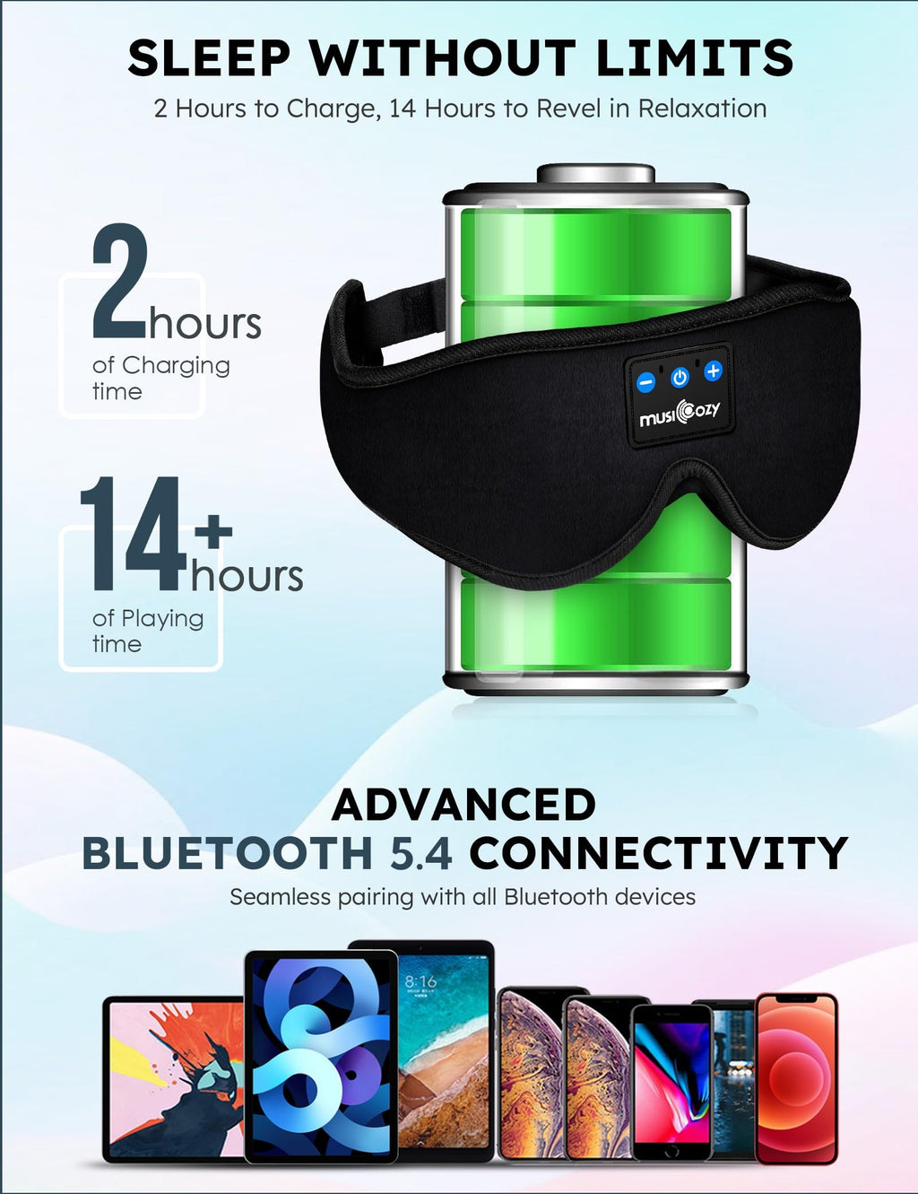 Bluetooth Sleep Mask with Headphones H3841