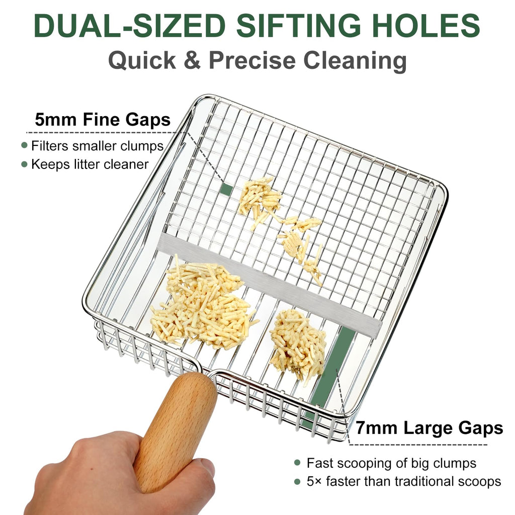 Heavy Duty Stainless Steel Cat Litter Scoop with Holder L4376