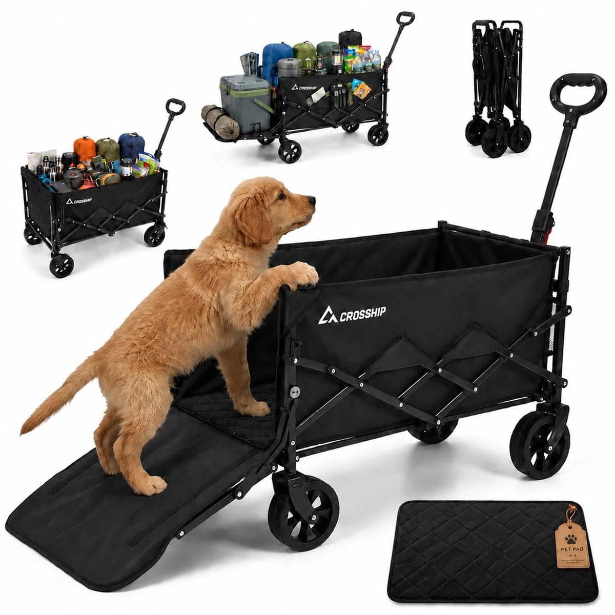 Folding Pet Wagon with Pet Pad E5686