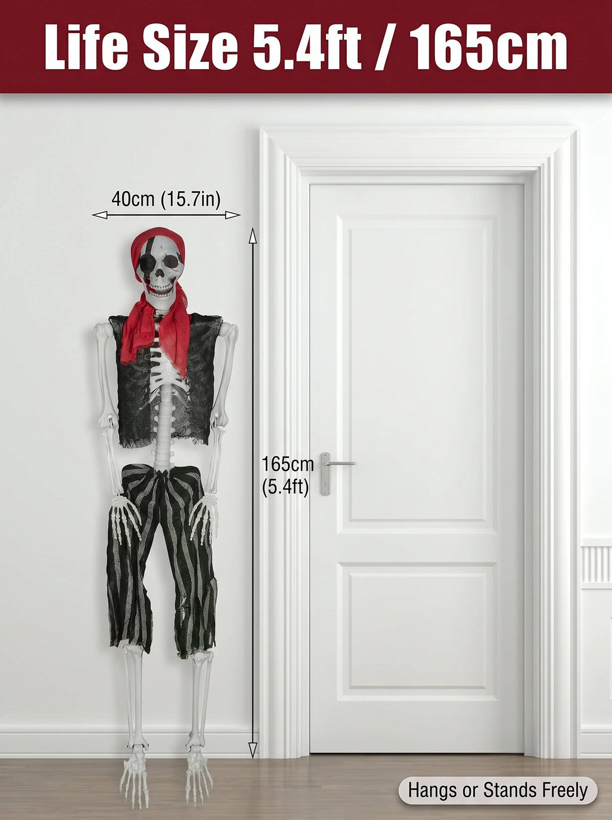 Life Size Pirate Skeleton Halloween Decoration T147810