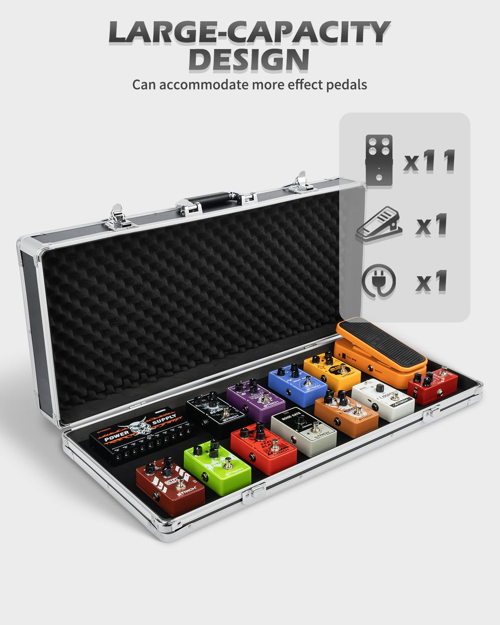 Guitar Pedal Case 27.5" x 11.8" x 4.3" Aluminum H235