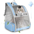 Blue Collapsible Cat Backpack Carrier with Mesh A801072
