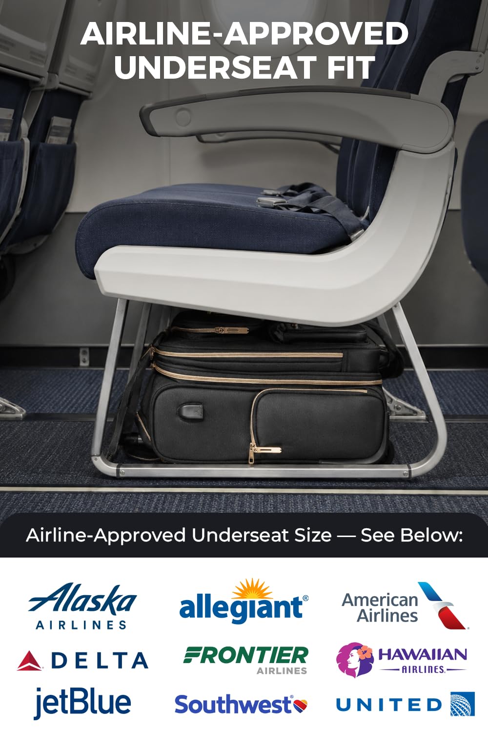16” Softside Underseat Carry On Luggage with Wheels T972300