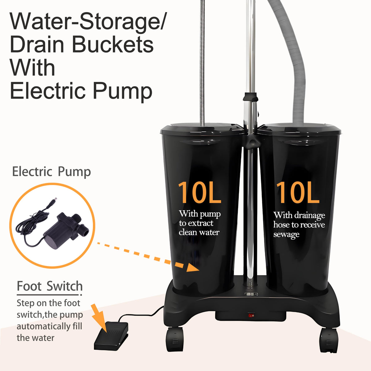 Portable Shampoo Bowl with Electric Pump and Water Tanks K94412