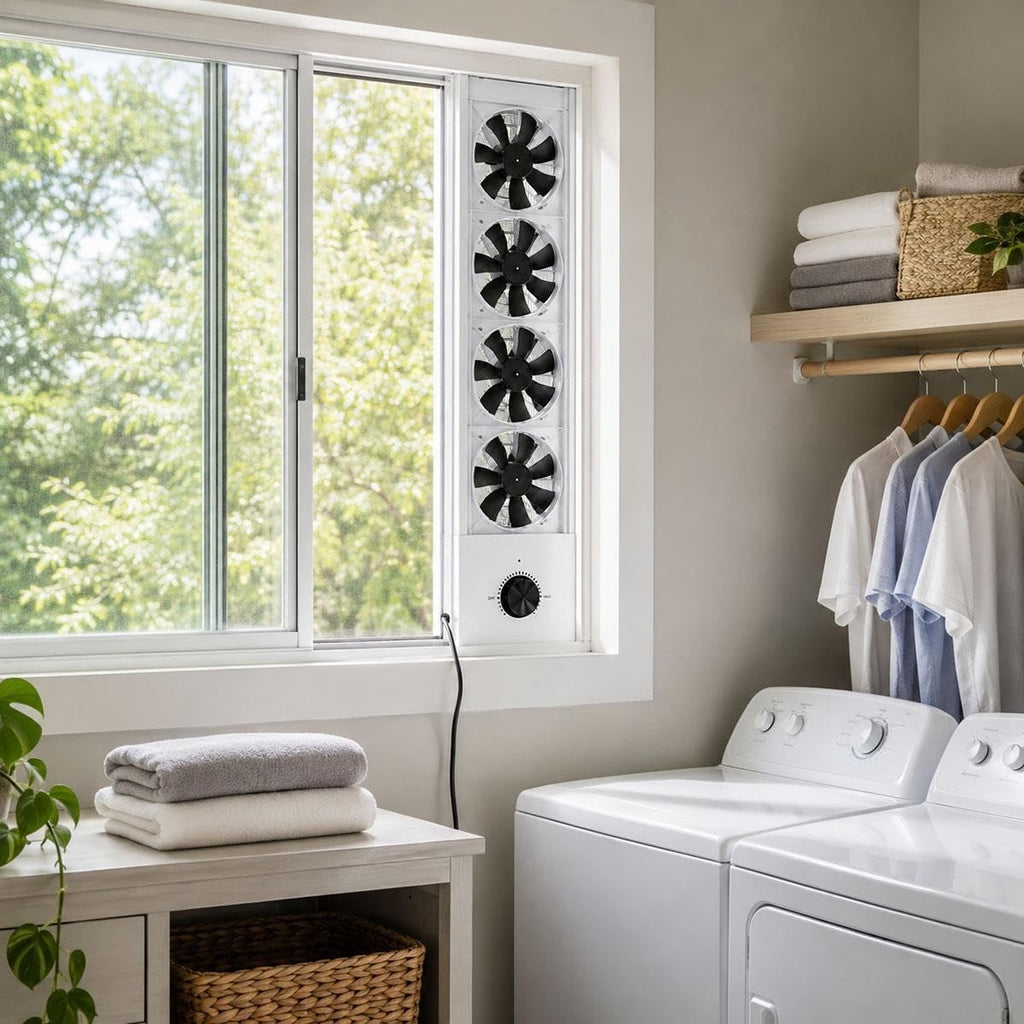 White 3-Speed Reversible Window Fan H8218
