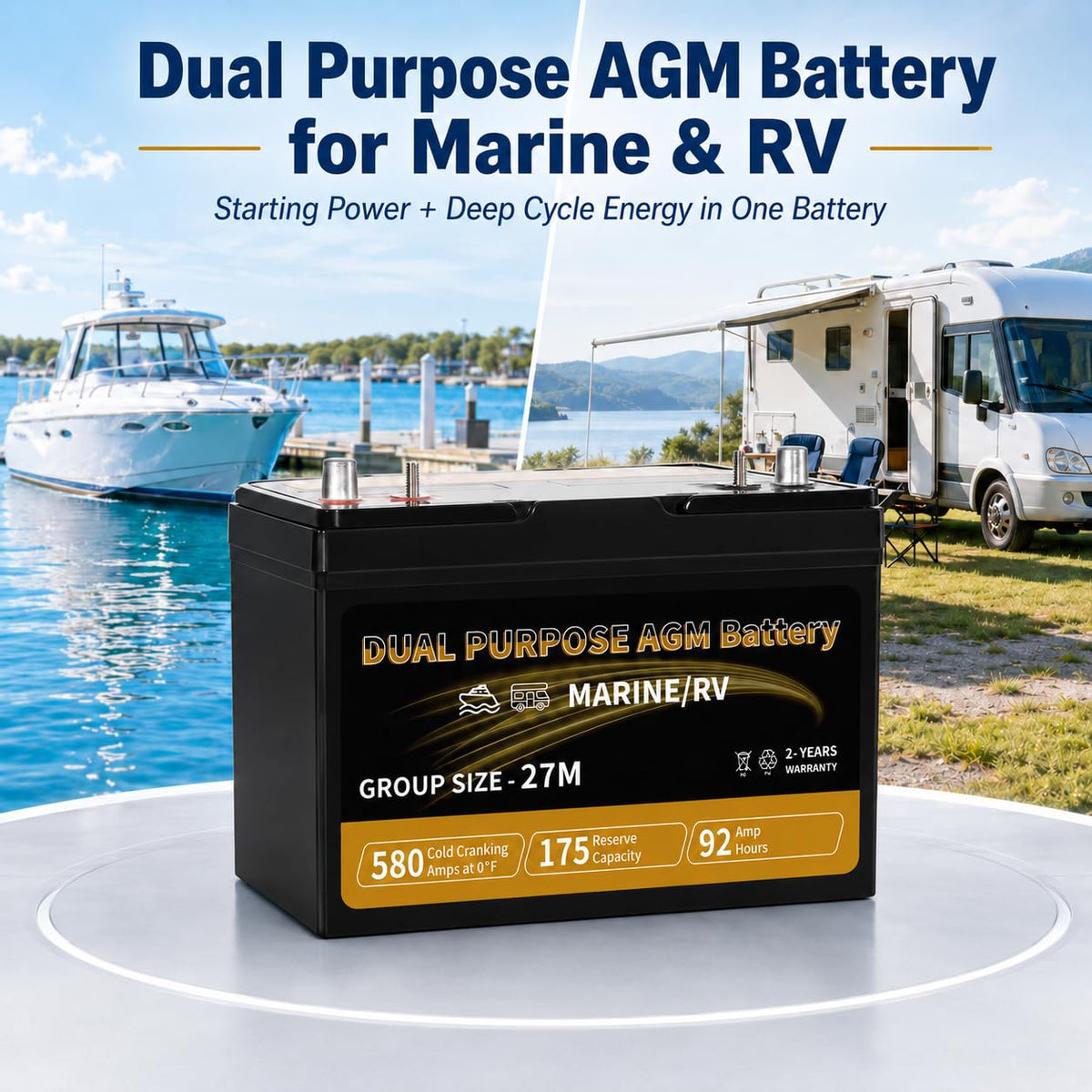 12V 92AH AGM Battery D52838