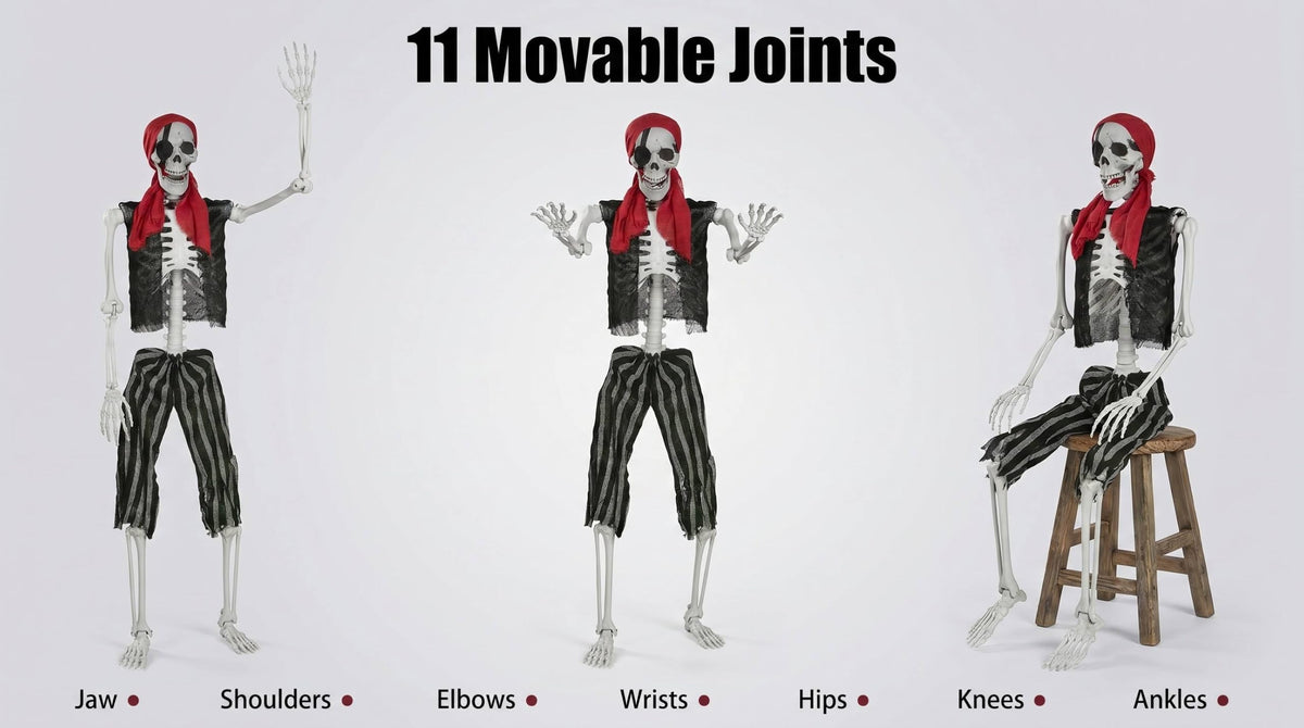 Life Size Pirate Skeleton Halloween Decoration T147810