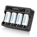 Rechargeable D Batteries with 4 Bay Battery Charger S770046