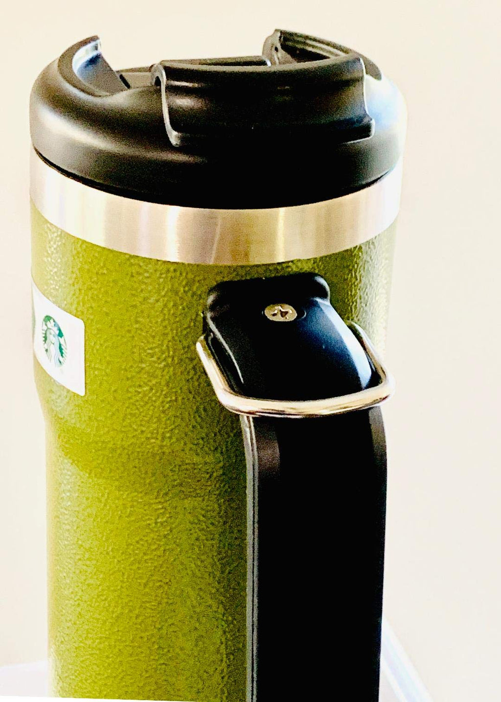 Double Walled Hammered Stainless Steel Tumbler With Handle D638