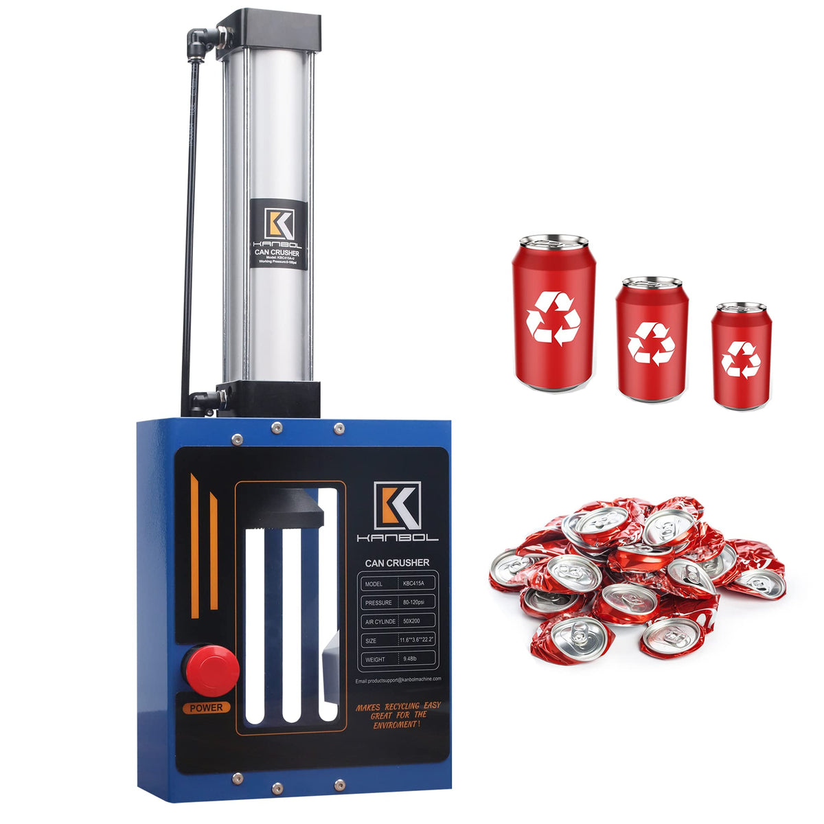 Pneumatic Air Powered Aluminum Can Crusher A923