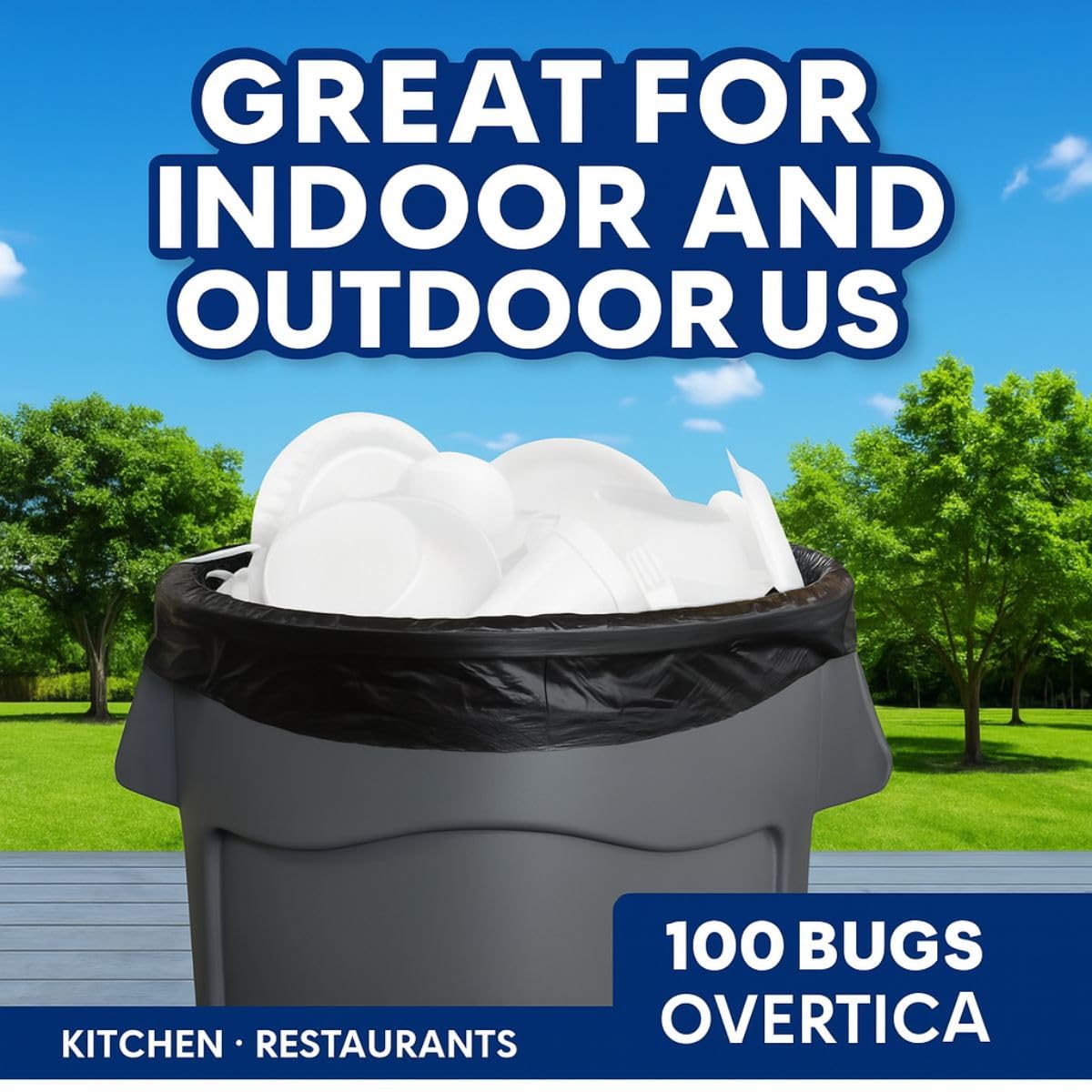 45 Gallon Black Heavy Duty Trash Bags K853