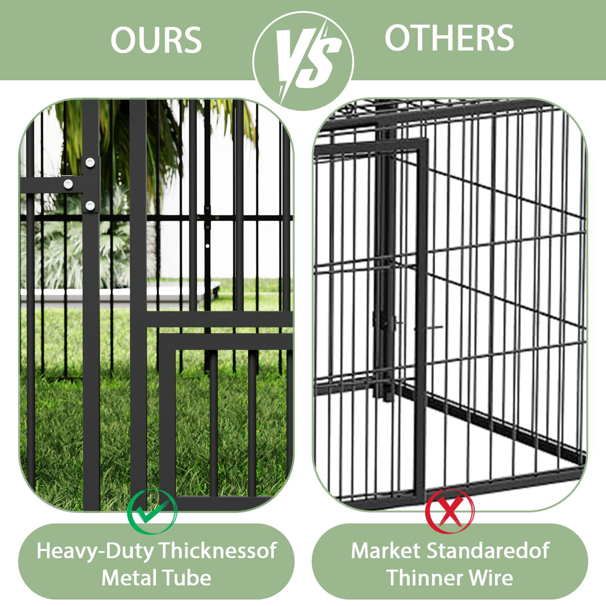 10x20x6.5 FT Heavy-Duty Metal Outdoor Dog Kennel M3830
