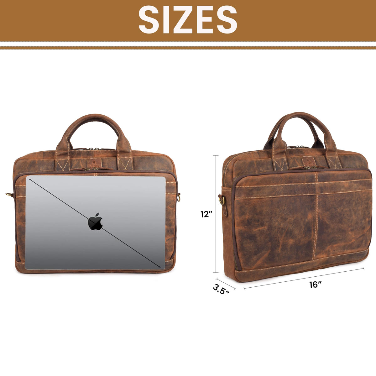 Full Grain Leather Messenger Bag S476