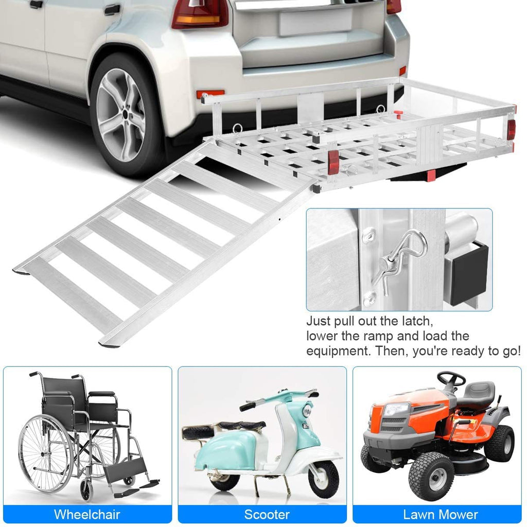 Aluminum Hitch Cargo Carrier with Ramp X756368