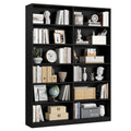 Black 6-Tier Double Wide Bookshelf U896