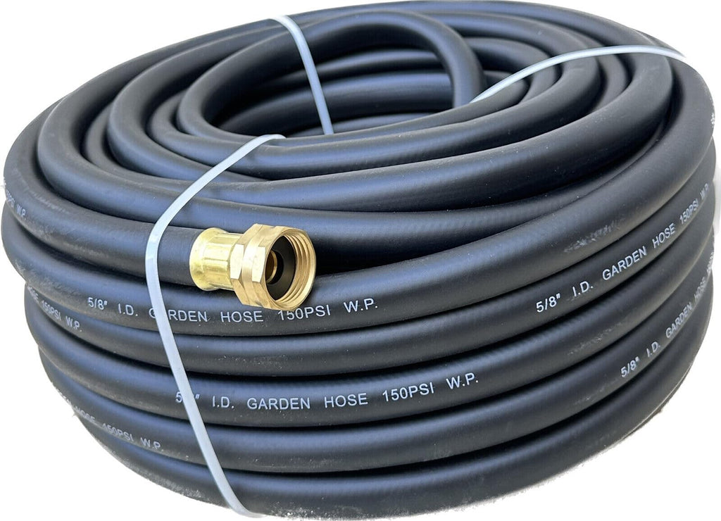 100 ft x 5/8" Black Rubber Garden Hose Q868