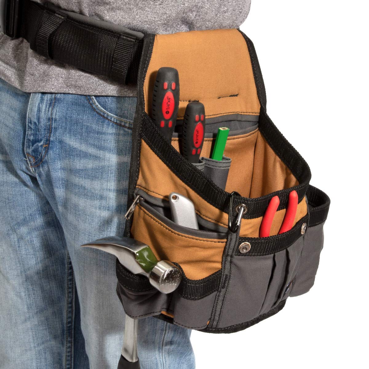 8-Pocket Padded Tool Belt Utility Pouch Adjustable 3-Inch Belt Canvas Q182