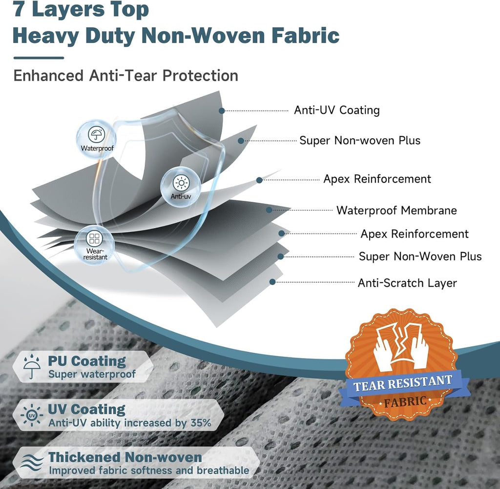 7 Layers Waterproof 14-16ft Travel Trailer RV Cover D3062