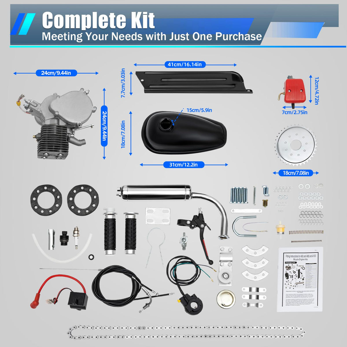100CC 2-Stroke Air-Cooling Bicycle Engine Kit T191020