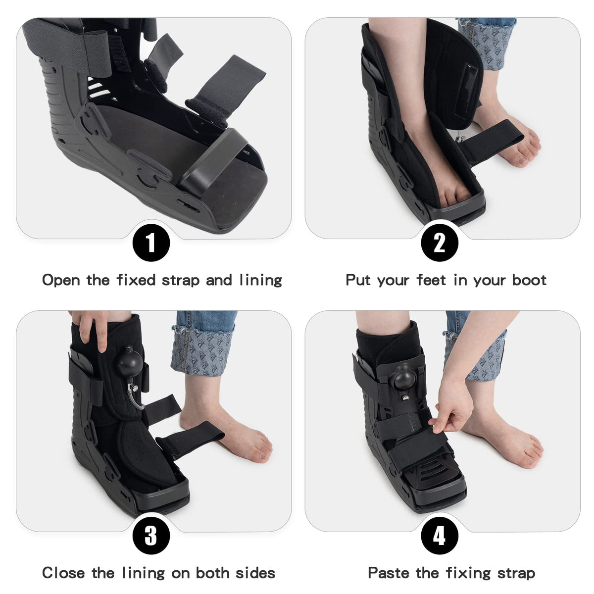Black Medium Inflatable Walking Boot B150869