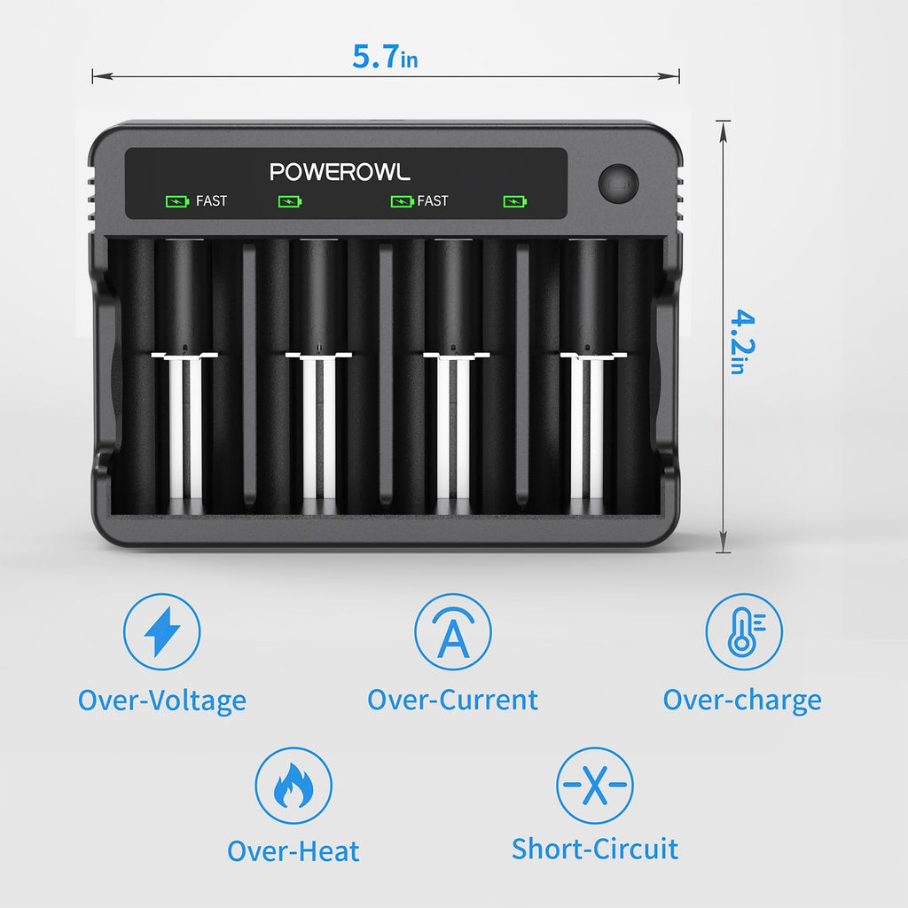 Rechargeable D Batteries with 4 Bay Battery Charger S770046