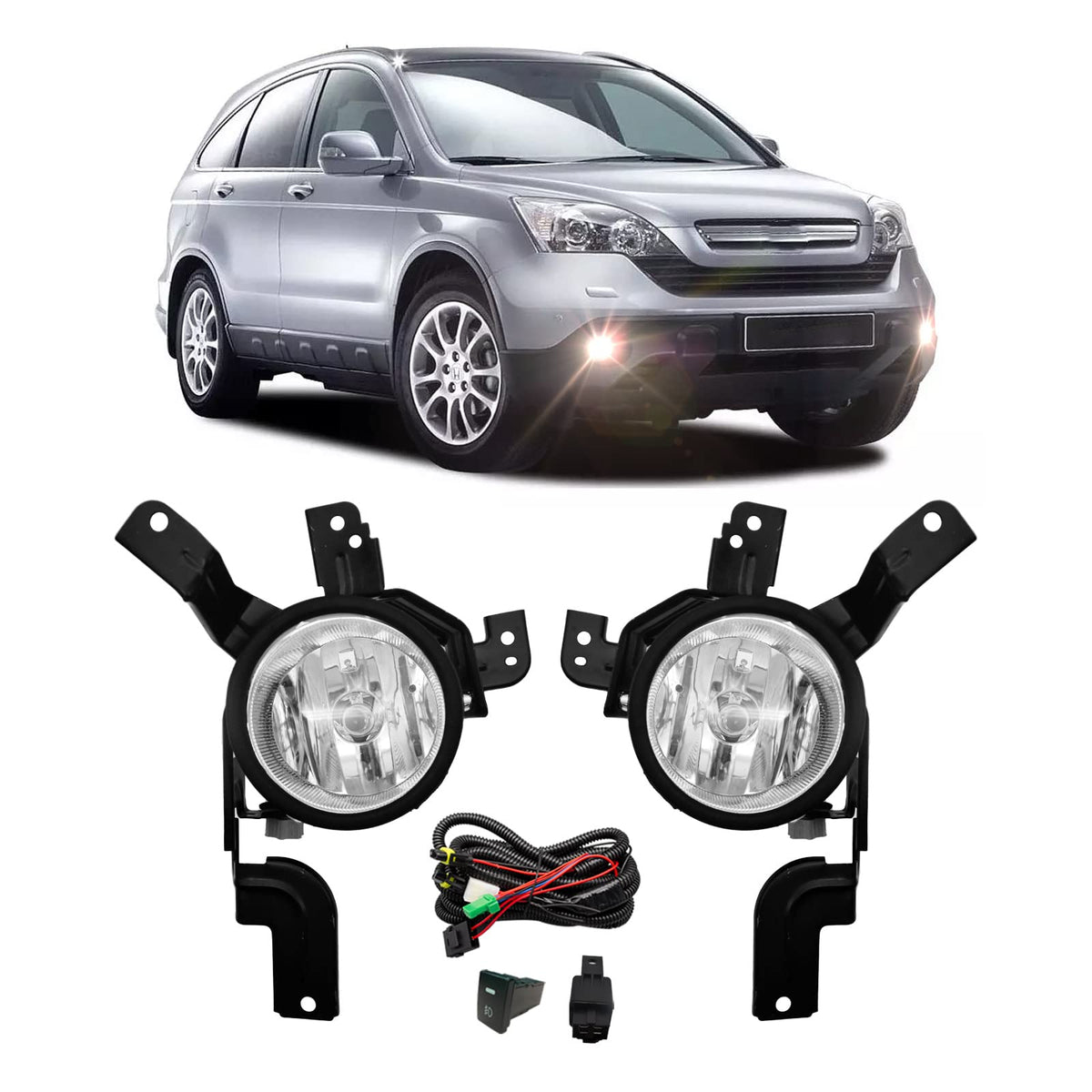 Driving Fog Lights with H11 12V 55W Halogen Bulbs & Switch and Wiring Kit J679866