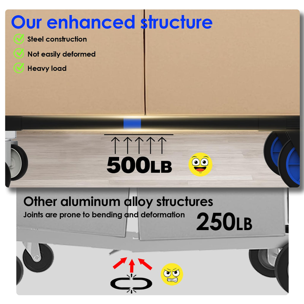 Heavy Duty 4 Wheels 500 Lbs Load Convertible Hand Truck Dolly Cart L518