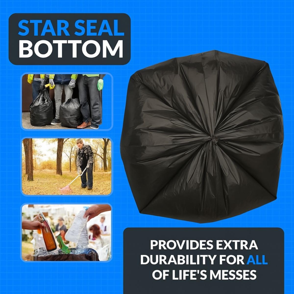 45 Gallon Black Heavy Duty Trash Bags K853