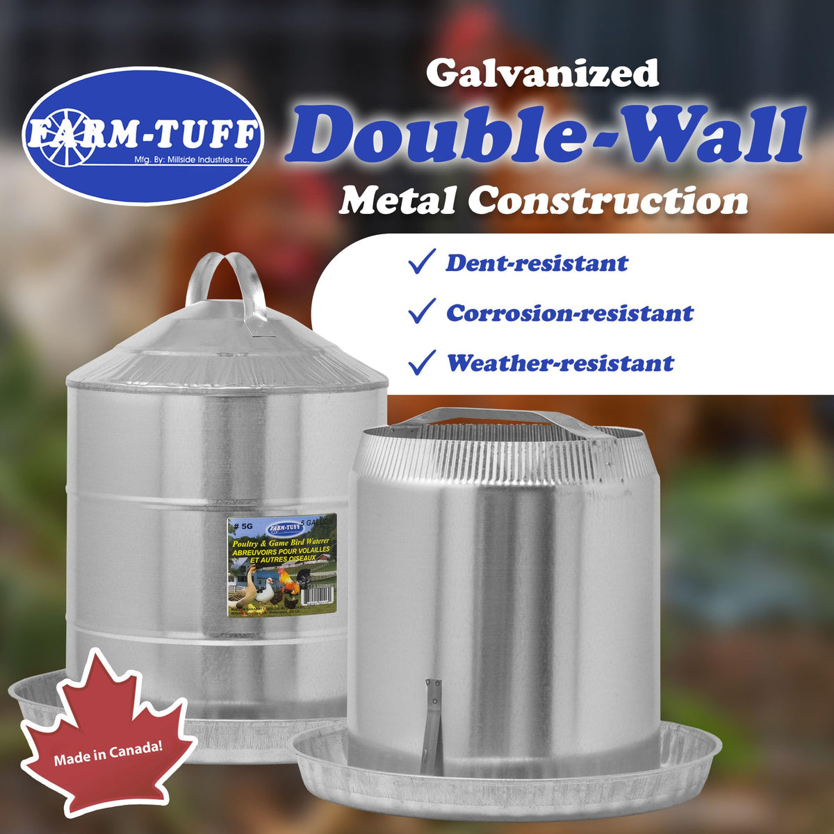 Galvanized 5 Gallon Poultry Waterer S504090