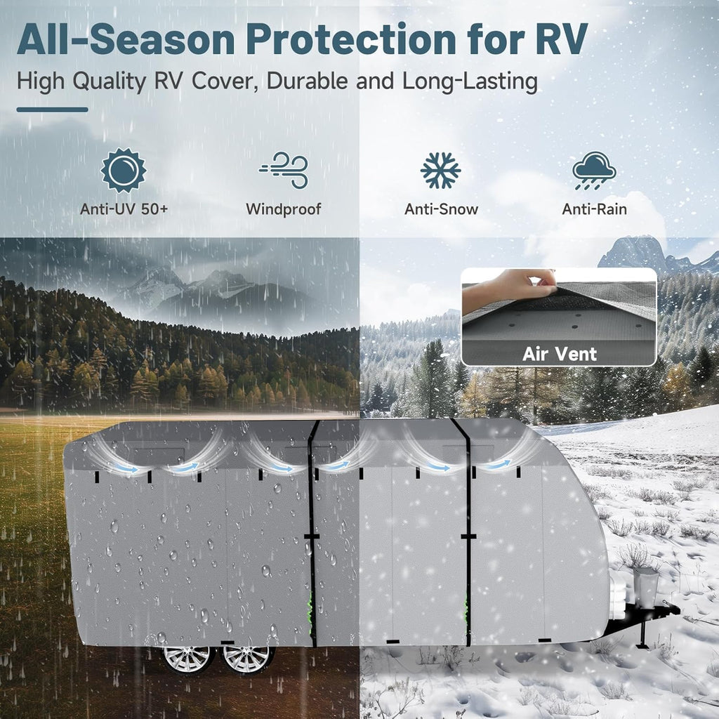 7 Layers Waterproof 14-16ft Travel Trailer RV Cover D3062