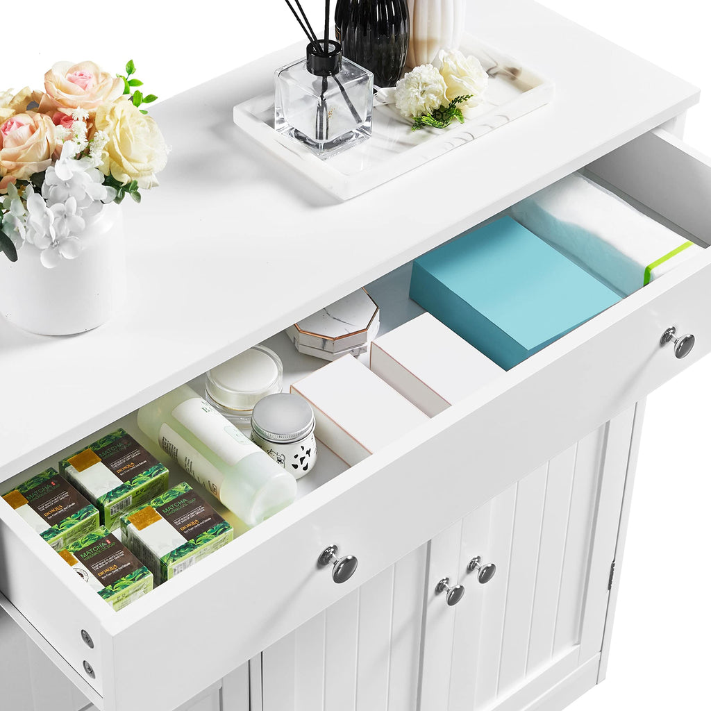 White 4 Drawer 2 Door Bathroom Storage Cabinet P449452