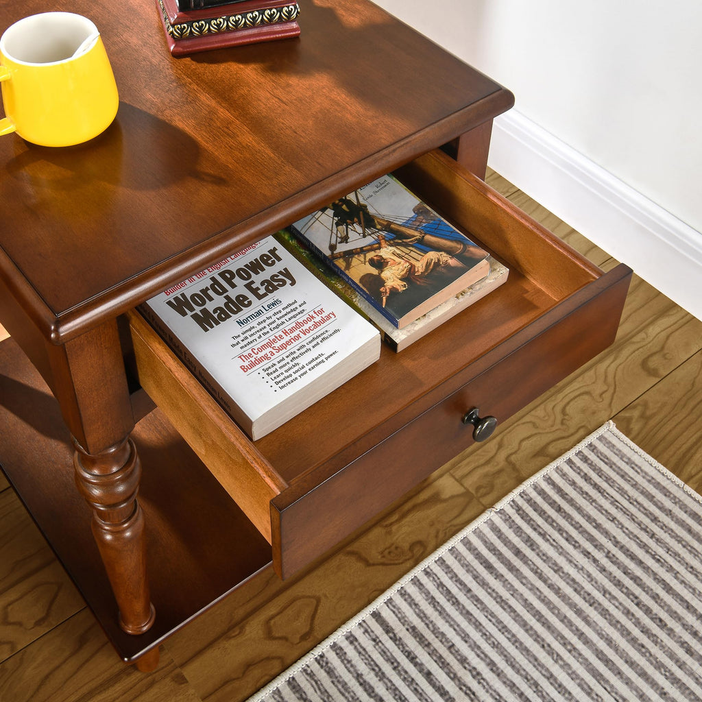 Rectangular Coffee Table and Two Square End Tables with Storage Drawer C237109