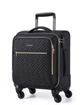 16-inch Softside Underseater Carry On Luggage with Spinner Wheels Black D6052