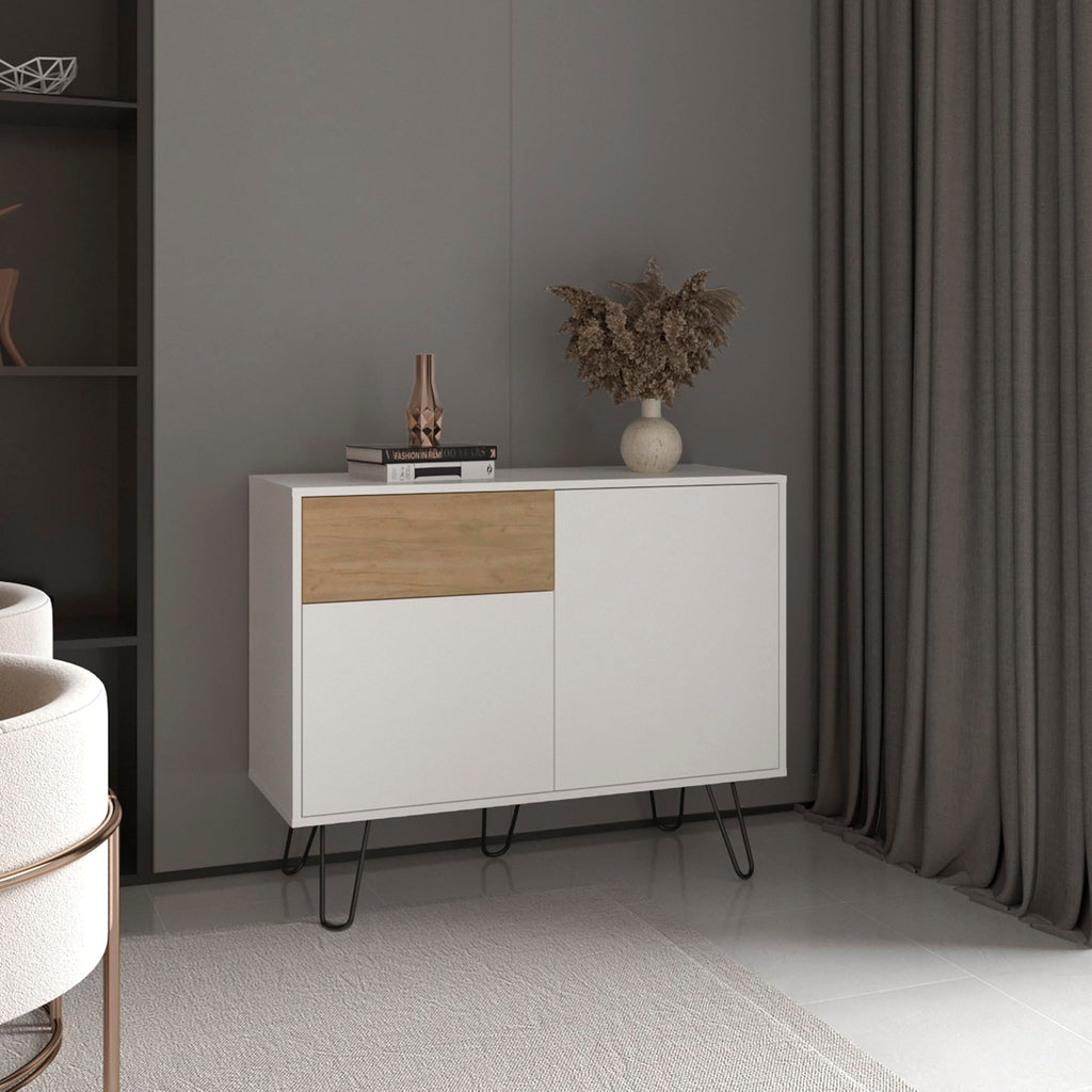 39" Wide Console Table with Two Cabinets, One Drawer and Four Shelves Z614