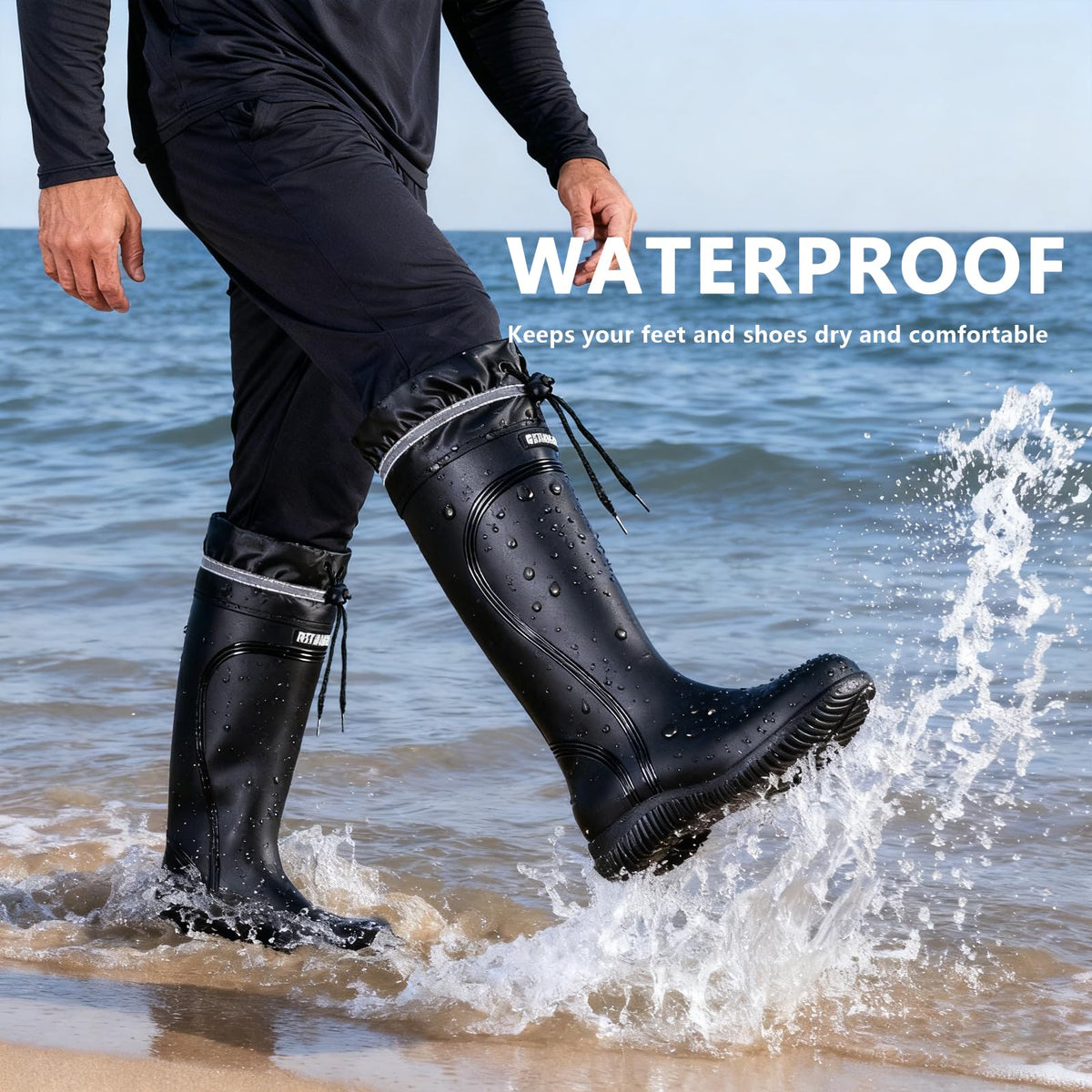 Waterproof Knee High Rubber Rain Boots P5441
